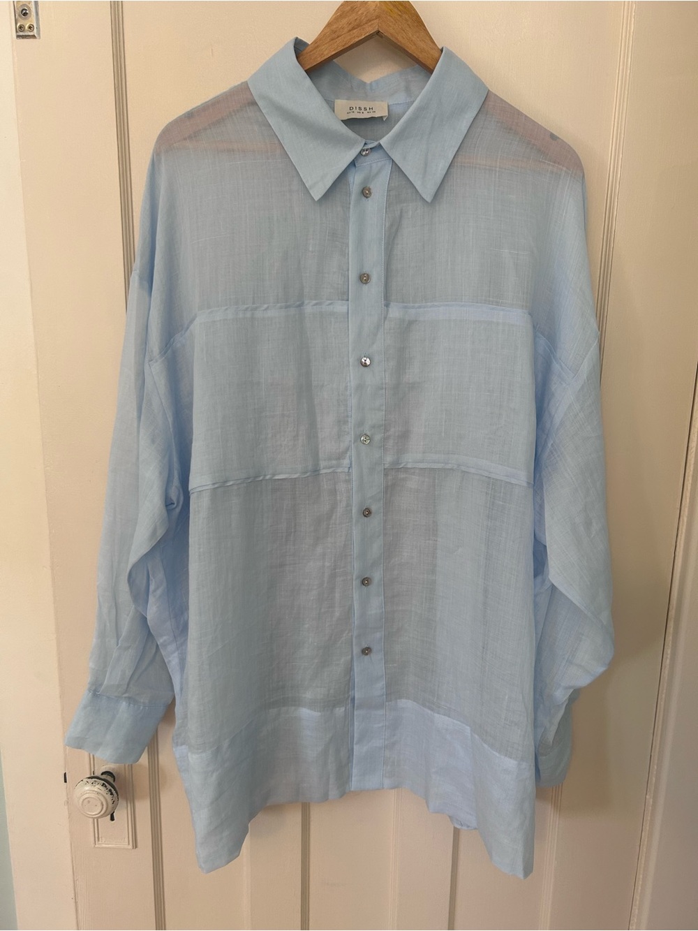 DISSH Light Blue Semi-Sheer Button-Up